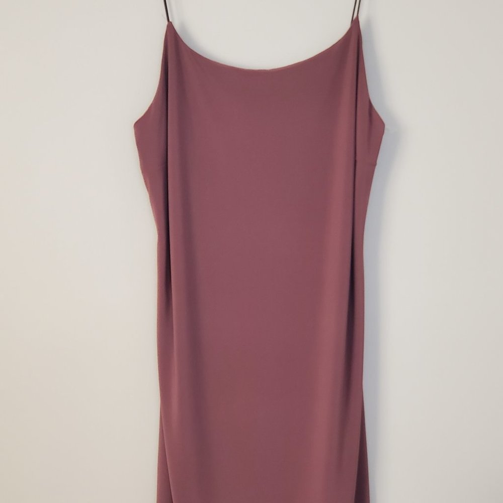 Brown Slip Dress with Spaghetti Straps
